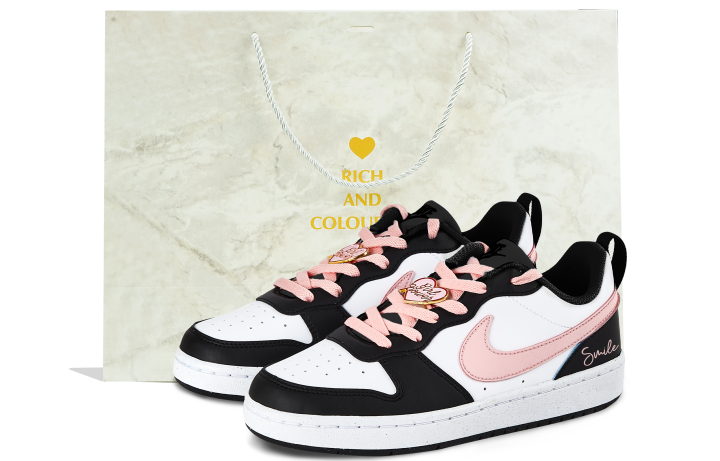 Nike Nike Court Borough Low top Skateboard Shoes GS Black Pink