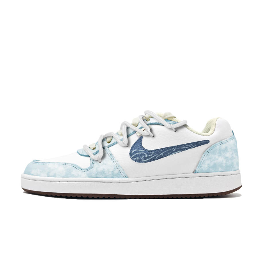 Nike Nike EBERNON Cerulean Ocean Synthetic Leather Slip Resistant Cushioning Abrasion Resistant Low top Skateboard Shoes