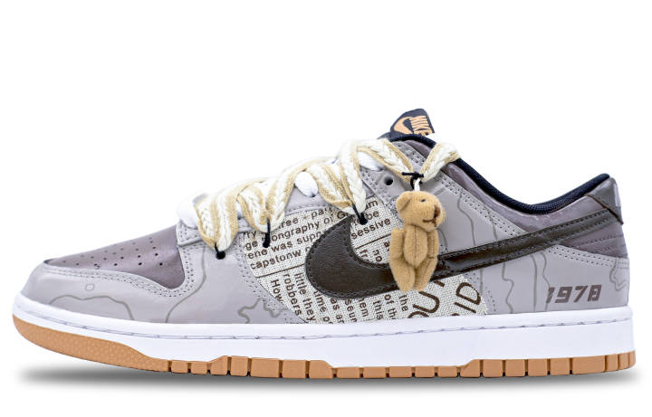 Nike Nike Dunk Low top Skateboard Shoes Unisex Gray Brown