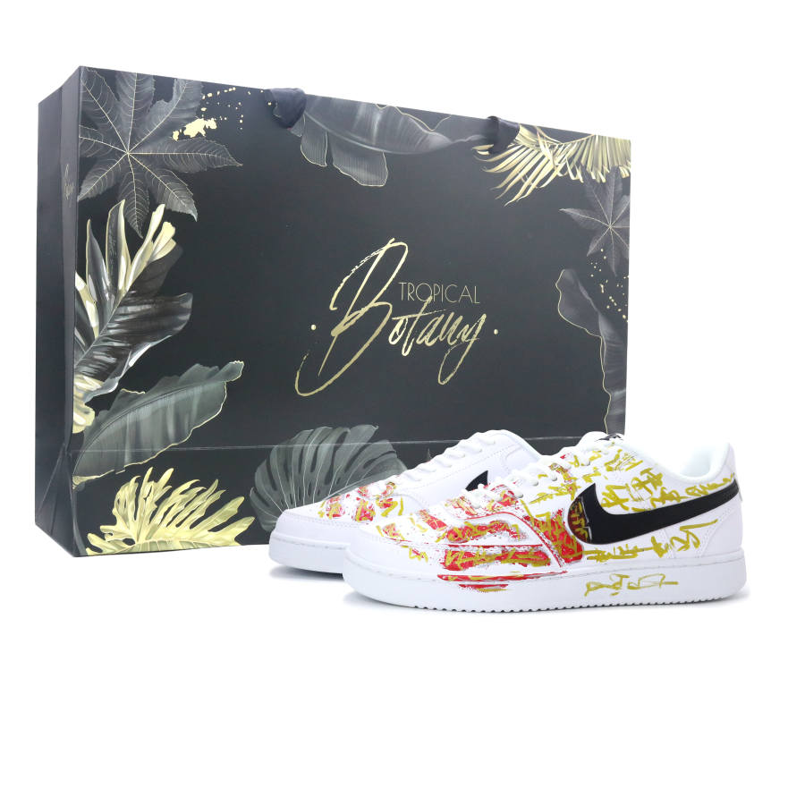 Nike Nike Court Vision 1 Skateboard Shoes Unisex Low Top Red Gold