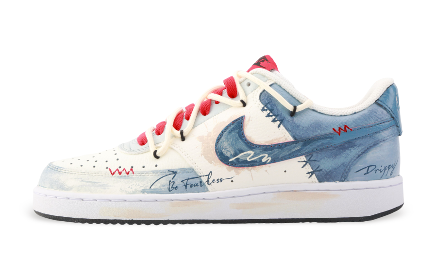 Nike Nike Court Vision 1 Drippy Fearless Abrasion Resistant Low top Skateboard Shoes Men's Blue