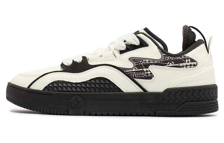 361° Slip Resistant Abrasion Resistant Low top Skateboard Shoes Men's White Black