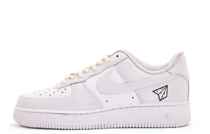 Nike Nike Air Force 1 Coverage Abrasion Resistant Low top Skateboard Shoes Unisex White Gray