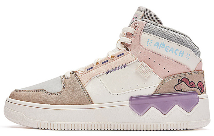 361° Abrasion Resistant Breathable High top Skateboard Shoes Women's Feather White