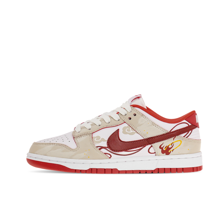 Nike Nike Dunk Lightweight And Breathable Low top Skateboard Shoes Unisex White Red