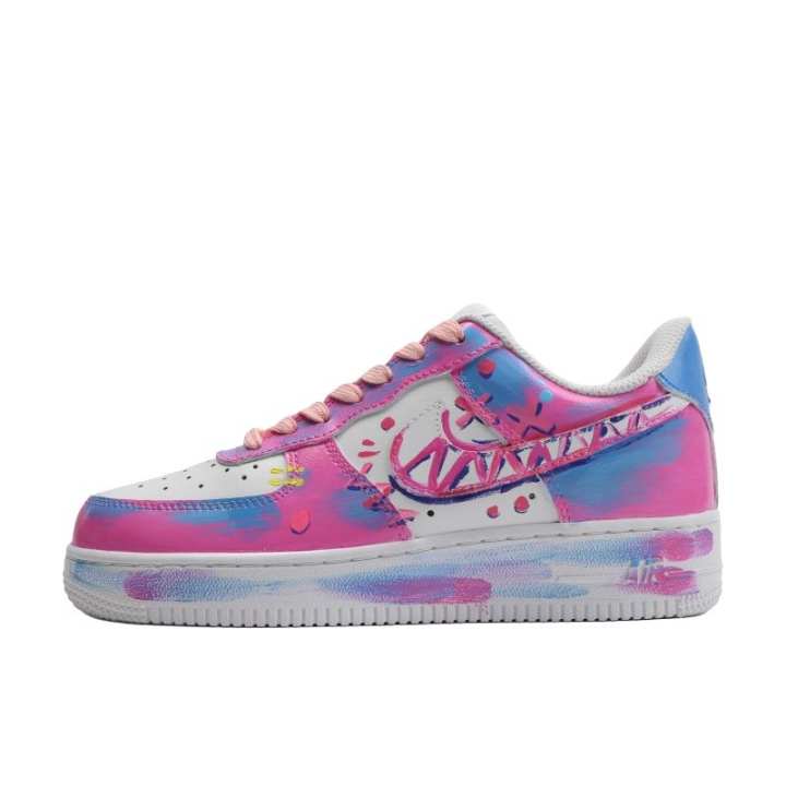 Nike Nike Air Force 1 Pink Purple Nebula Low top Skateboard Shoes Unisex Purple