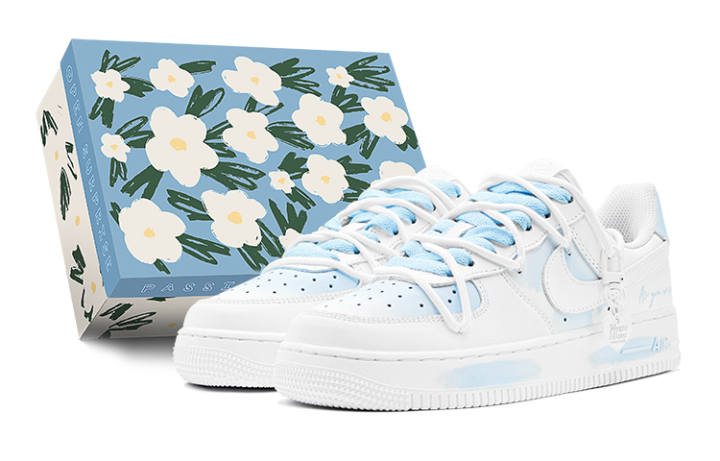 Nike Nike Air Force 1 Low top Skateboard Shoes Women's Blue White