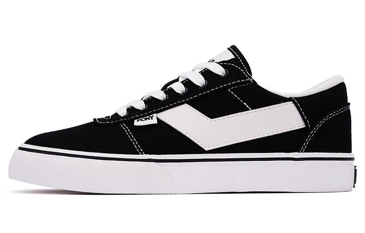 Pony Skate Canvas Low top Skateboard Shoes Unisex Black