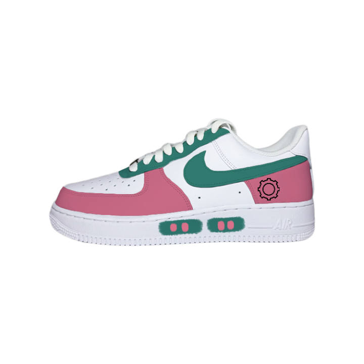Nike Nike Air Force 1 07 Steam Wave Low top Skateboard Shoes Men's White Pink Green