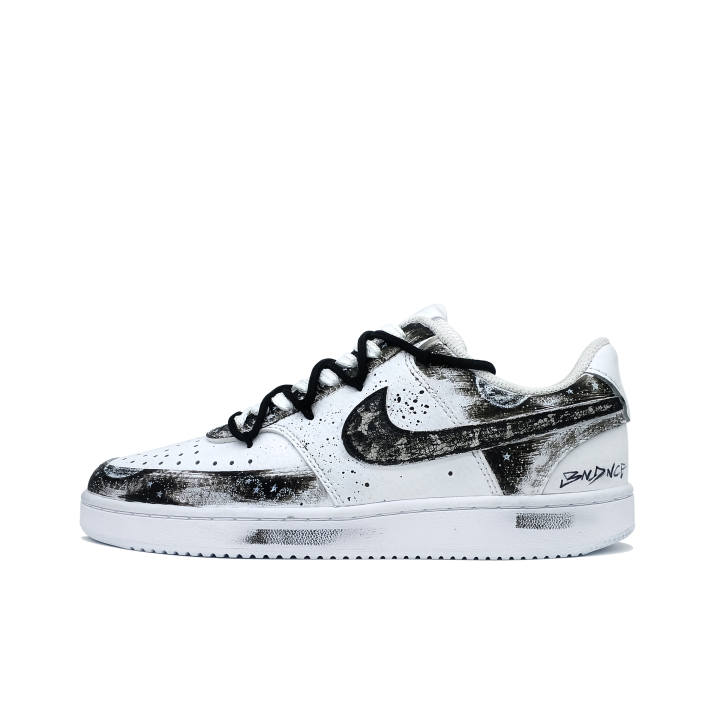Nike Nike Court Vision 1 Low top Skateboard Shoes Men's Black White