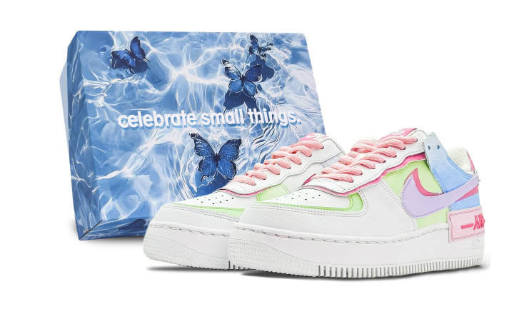 Nike Nike Air Force 1 Low top Skateboard Shoes Women's White Pink Blue
