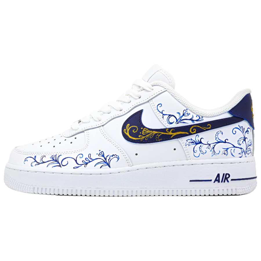 Nike Nike Air Force 1 Heritage Cushioning Lightweight Cushioning Lightweight Low top Skateboard Shoes Unisex Blue White