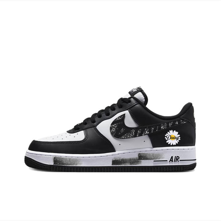 Nike Nike Air Force 1 'Panda Black White, Star Dot Daisy, Classic And Versatile Abrasion Resistant Balance Low top