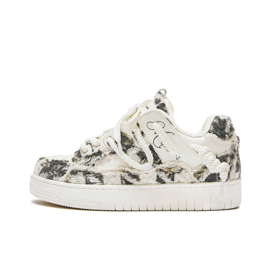 MQMS Skateboard Shoes Unisex Low Top Beige/White/Colorway