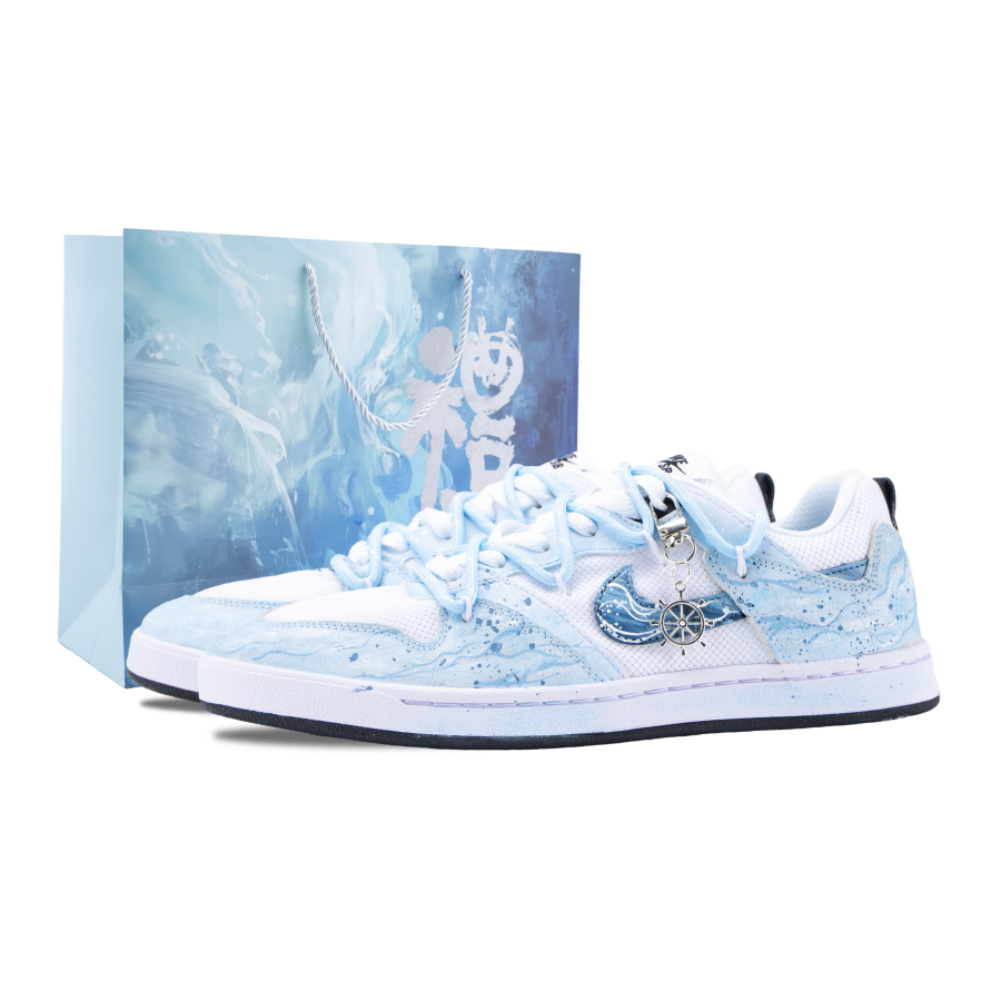 Nike Nike SB Alleyoop Ocean Child Abrasion Resistant Abrasion Resistant Low top Skateboard Shoes Men's Sky Blue