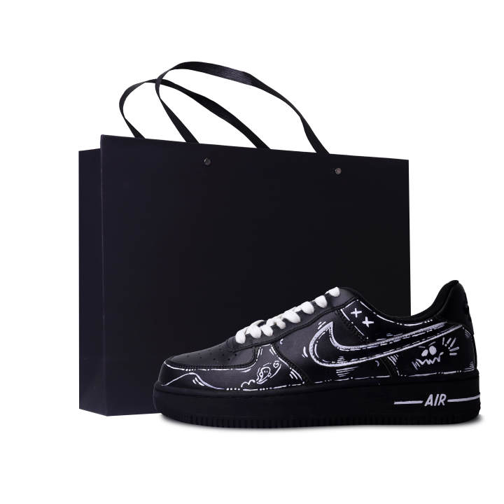 Nike Nike Air Force 1 Abrasion Resistant, Lightweight, And Breathable Low top Skateboard Shoes Unisex Black White