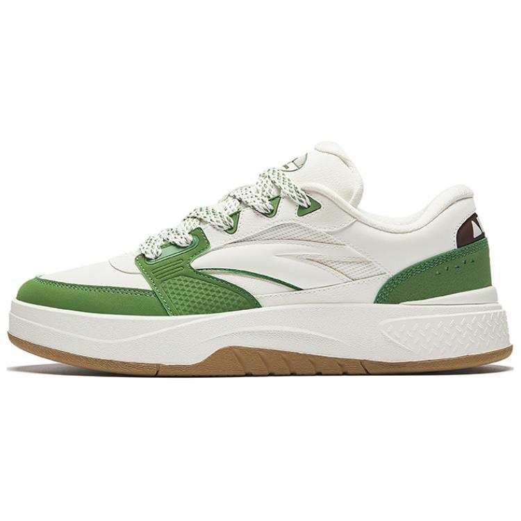 Anta Slip Resistant Abrasion Resistant Low top Skateboard Shoes Women's White Green