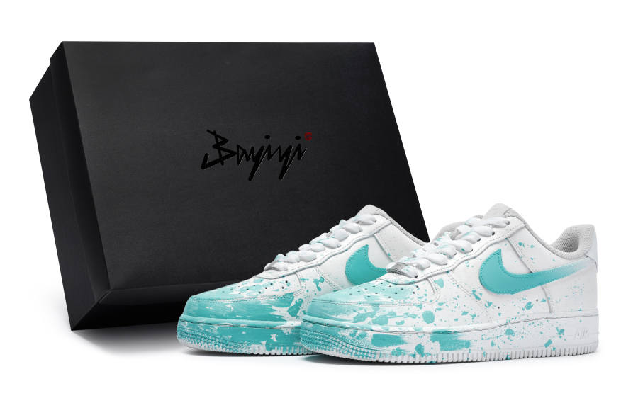 Nike Nike Air Force 1 811 Manufacturing, Oil Paint On Site, Special Shoe Box Low top Skateboard Shoes Women's White Green