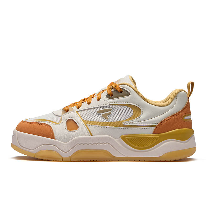 FILA FUSION BANK III Low top Skateboard Shoes Women's White Yellow Orange