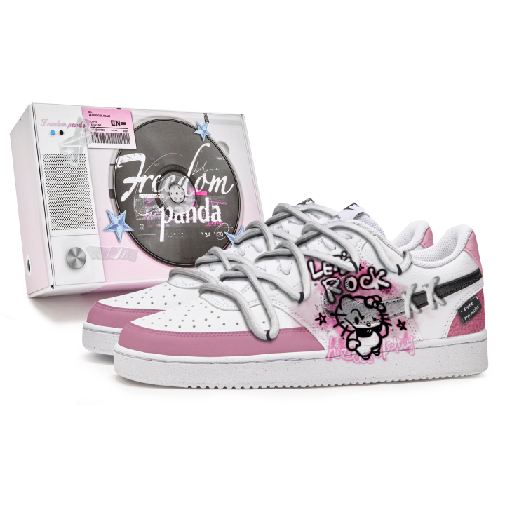 Nike Nike Court Vision 1 Slip Resistant Abrasion Resistant Low top Skateboard Shoes Men's White Pink