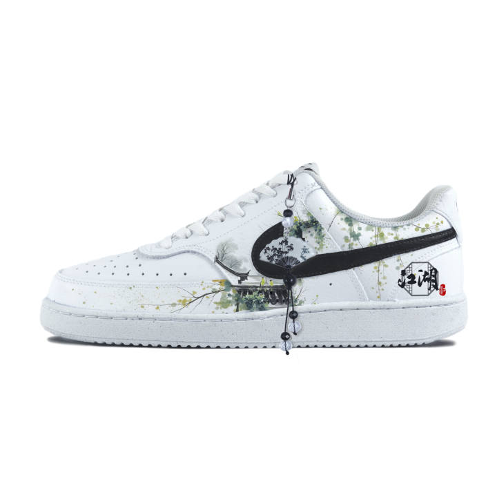 Nike Nike Court Vision 1 Abrasion Resistant Low top Skateboard Shoes Unisex White