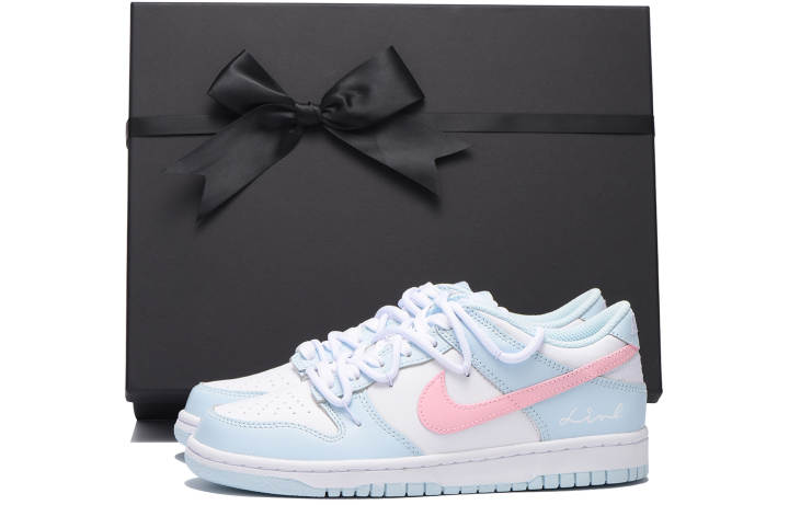 Nike Nike Dunk Chestnut Coverage Slip Resistant Low top Skateboard Shoes GS Blue Pink