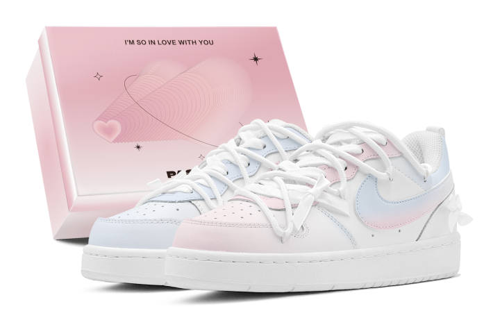 Nike Nike Court Borough Couple's, Romantic Treatment, Deconstruction, Minimalist Style Versatile Low top Skateboard Shoes