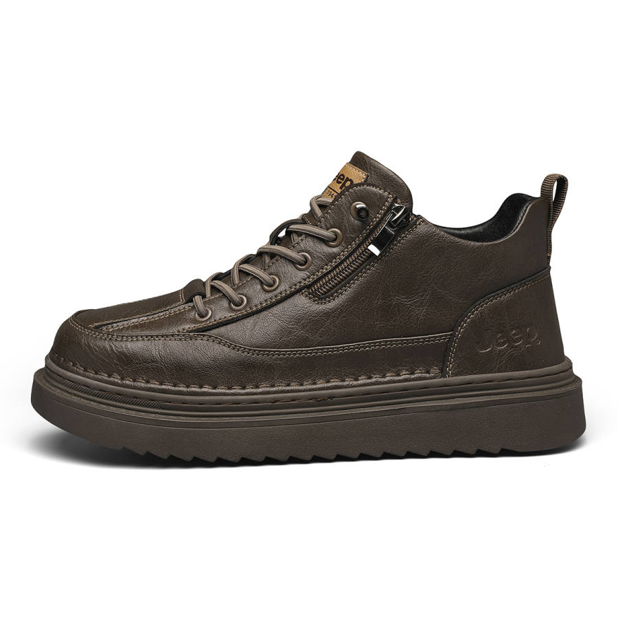 Jeep Cushioning Abrasion Resistant Height Increasing Mid top Skateboard Shoes Men's