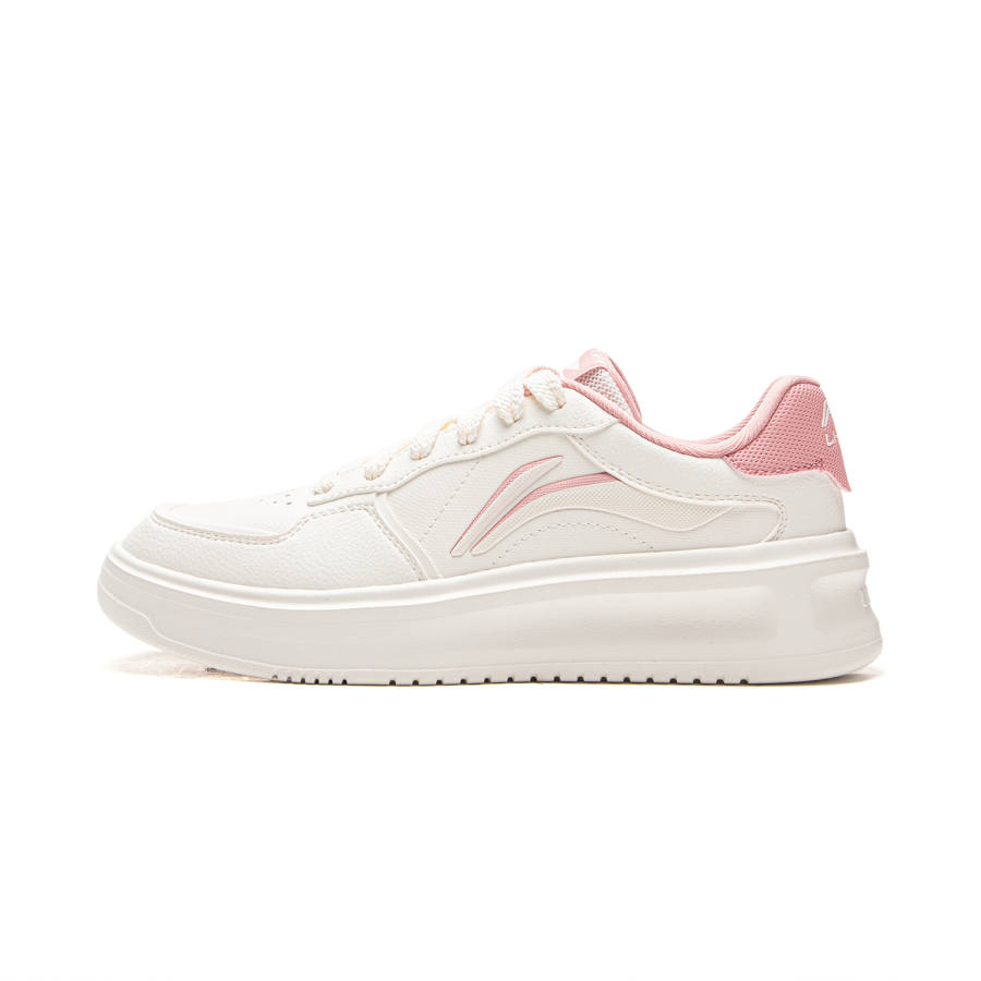 Li-Ning Li Ning Lantern Festival Synthetic Leather Balance Lightweight Low top Skateboard Shoes Women's Pink White