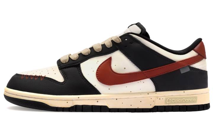 Nike Nike Dunk Abrasion Resistant Abrasion Resistant Low top Skateboard Shoes Unisex Black Gray Red