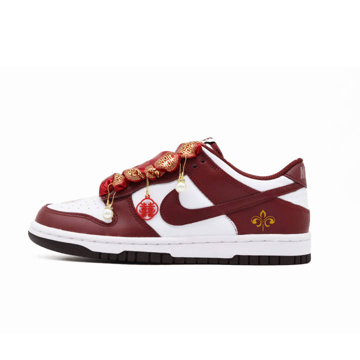 Nike Nike Dunk Joy In My Home Abrasion Resistant Low top Skateboard Shoes Unisex Burgundy