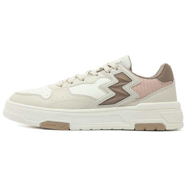 361° Abrasion Resistant Cushioning Slip Resistant Low top Skateboard Shoes Women's White Beige Pink