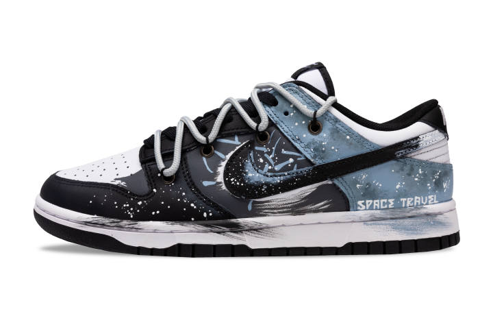 Nike Nike Dunk Cushioning, Wear Resistant Low top Skateboard Shoes Unisex Black White Blue