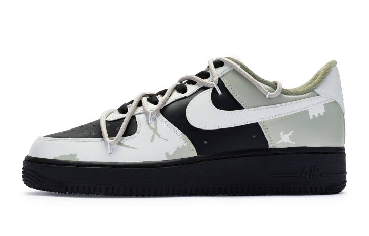 Nike Nike Air Force 1 Low 811 Manufacturing Low top Skateboard Shoes GS Black Green Gray