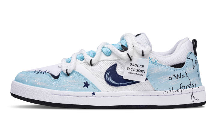 Nike Nike SB Alleyoop Sydney Starry Sky Slip Resistant Abrasion Resistant Low top Skateboard Shoes Unisex White Blue