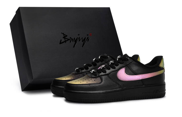 Nike Nike Air Force 1 Slip Resistant Slip Resistant Low top Skateboard Shoes Unisex Black Rose Gold