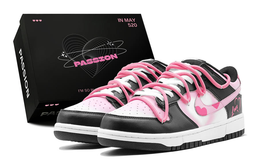 Nike Nike Dunk Low top Skateboard Shoes Women's Black Pink