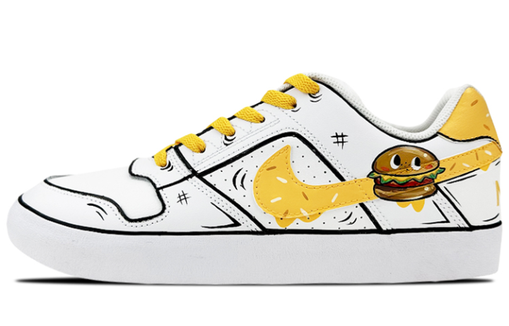 Nike Nike SB Delta Force Vulc Low top Skateboard Shoes Unisex White Yellow
