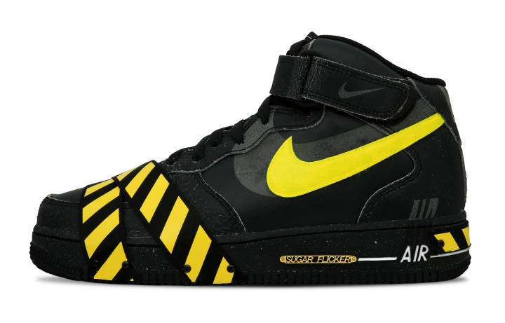 Nike Nike Air Force 1 Mid top Skateboard Shoes Men's Yellow Black