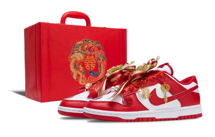 Nike Nike Dunk Harmony Of Dragon And Phoenix Slip Resistant Abrasion Resistant Low top Skateboard Shoes Unisex Red