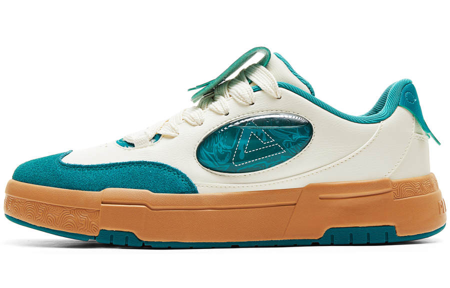 PEAK PEAK Skateboard Shoes Men's Low Top Canvas White Green