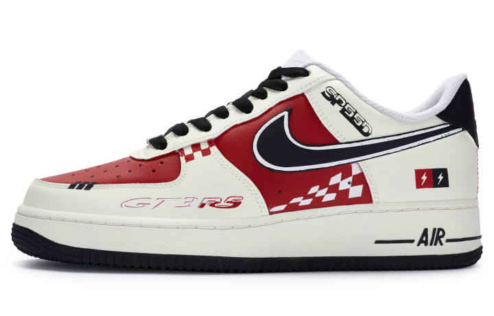 Nike Nike Air Force 1 07 Slip Resistant Abrasion Resistant Low top Skateboard Shoes Men's Red White