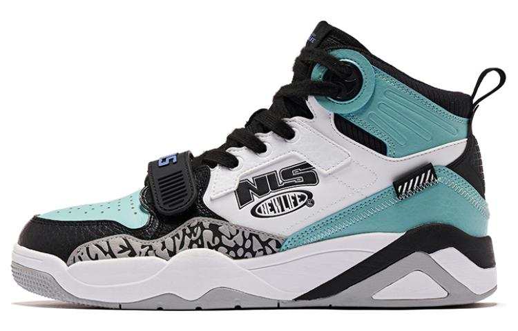 QIAODAN Textile, Synthetic Leather Slip Resistant Abrasion Resistant High top Skateboard Shoes Men's