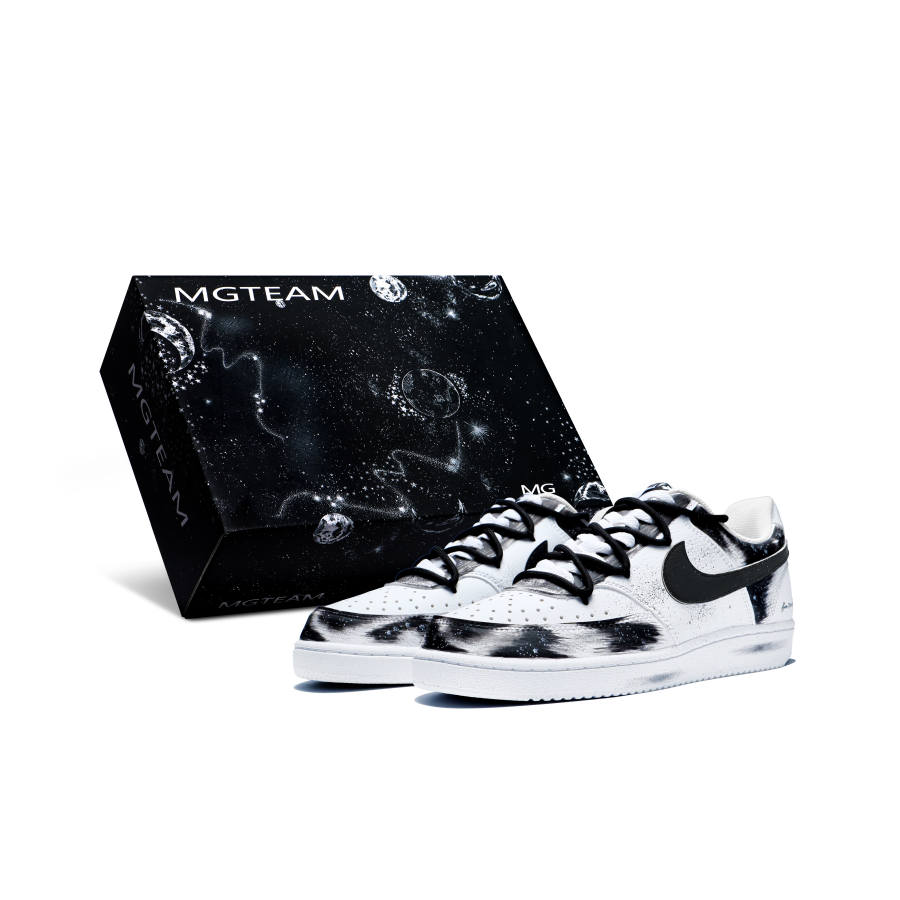 Nike Nike Court Vision 1 Slip Resistant Abrasion Resistant Low top Skateboard Shoes Men's Black White