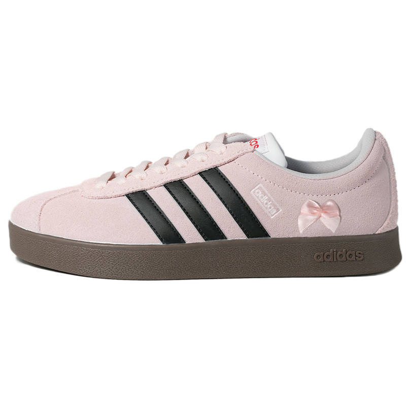 Adidas Adidas VL COURT 2.0 Abrasion Resistant Low top Skateboard Shoes Unisex Black Pink