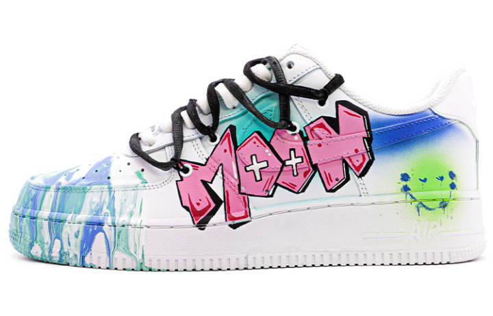 Nike Nike Air Force 1 Slip Resistant, Abrasion Resistant, Lightweight Low top Skateboard Shoes Women's Blue Green Pink