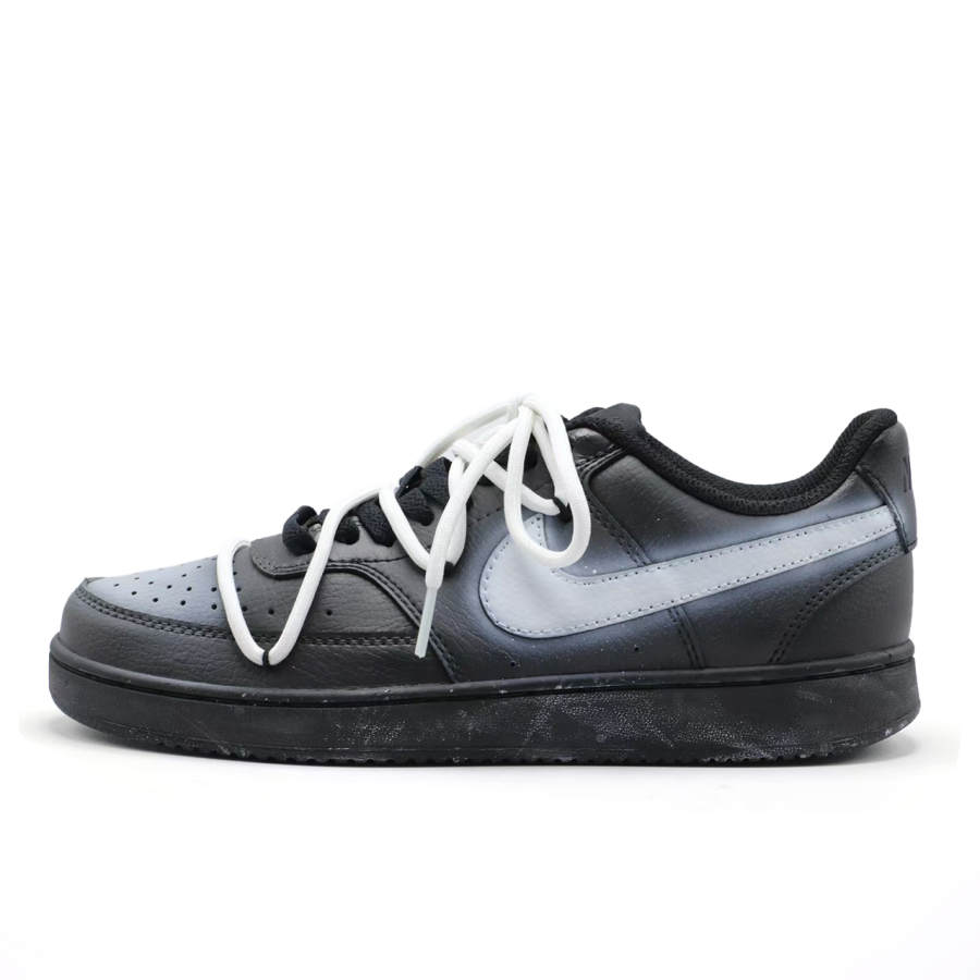 Nike Nike Court Vision 1 Gothic Cool Walk Abrasion Resistant Abrasion Resistant Low top Skateboard Shoes Unisex Black White