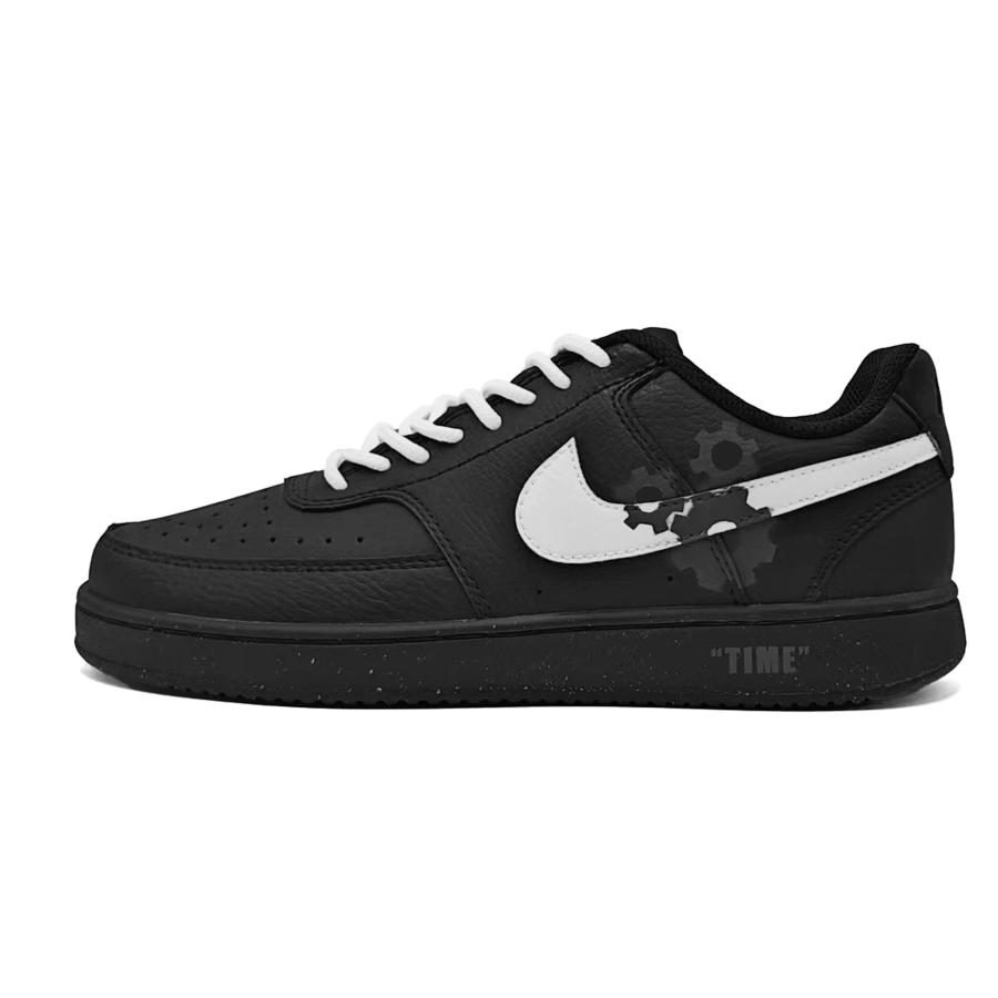 Nike Nike Court Vision Gear Wear resistant And Lightweight Low top Skateboard Shoes Unisex Black White