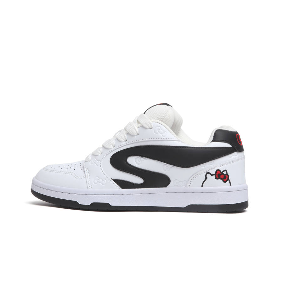 SINPERCO Slip Resistant, Abrasion Resistant, Lightweight Low top Skateboard Shoes Women's White Black