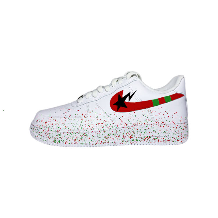 Nike Nike Air Force 1 07 Starry Sky Ceilings Leather Low top Skateboard Shoes Men's White Red Green